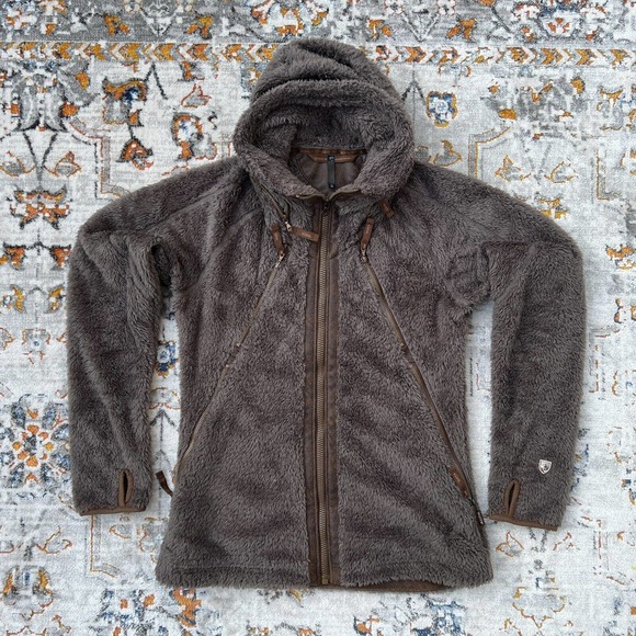 Kuhl Jackets & Blazers - Womens Kuhl Flight Jacket Full Zip Plush Sherpa Fleece Hoodie Brown XS